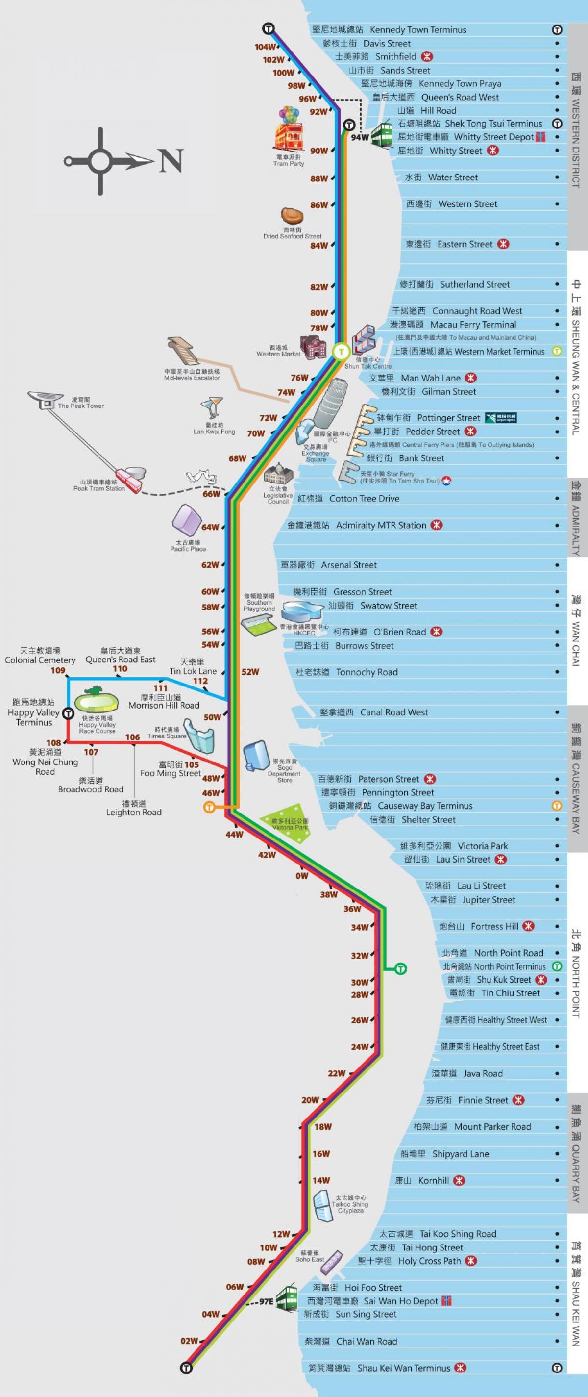 香港丁车的地图