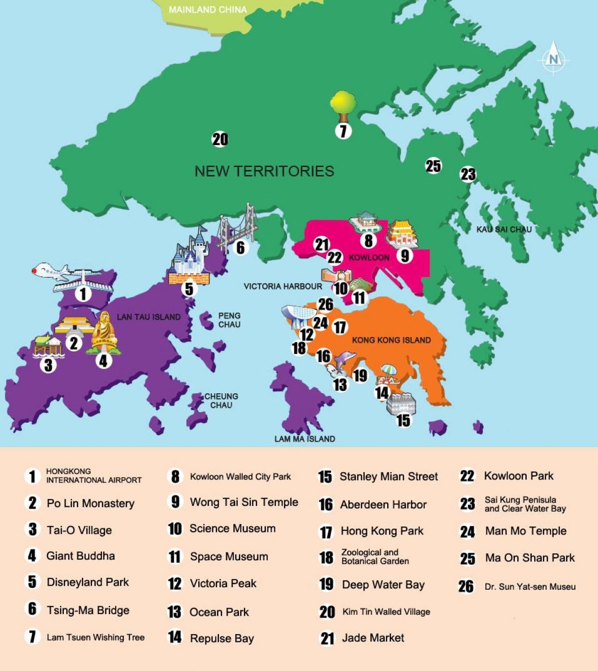 地图的新领土的香港