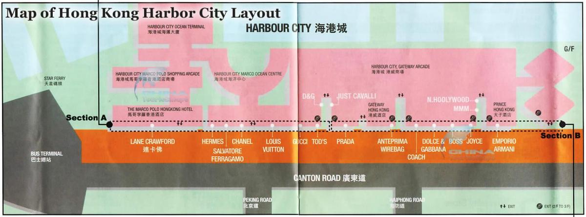 地图的港口城市的香港