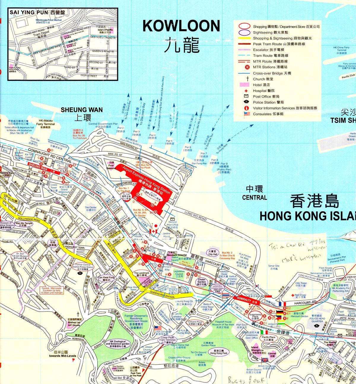 港口香港的地图