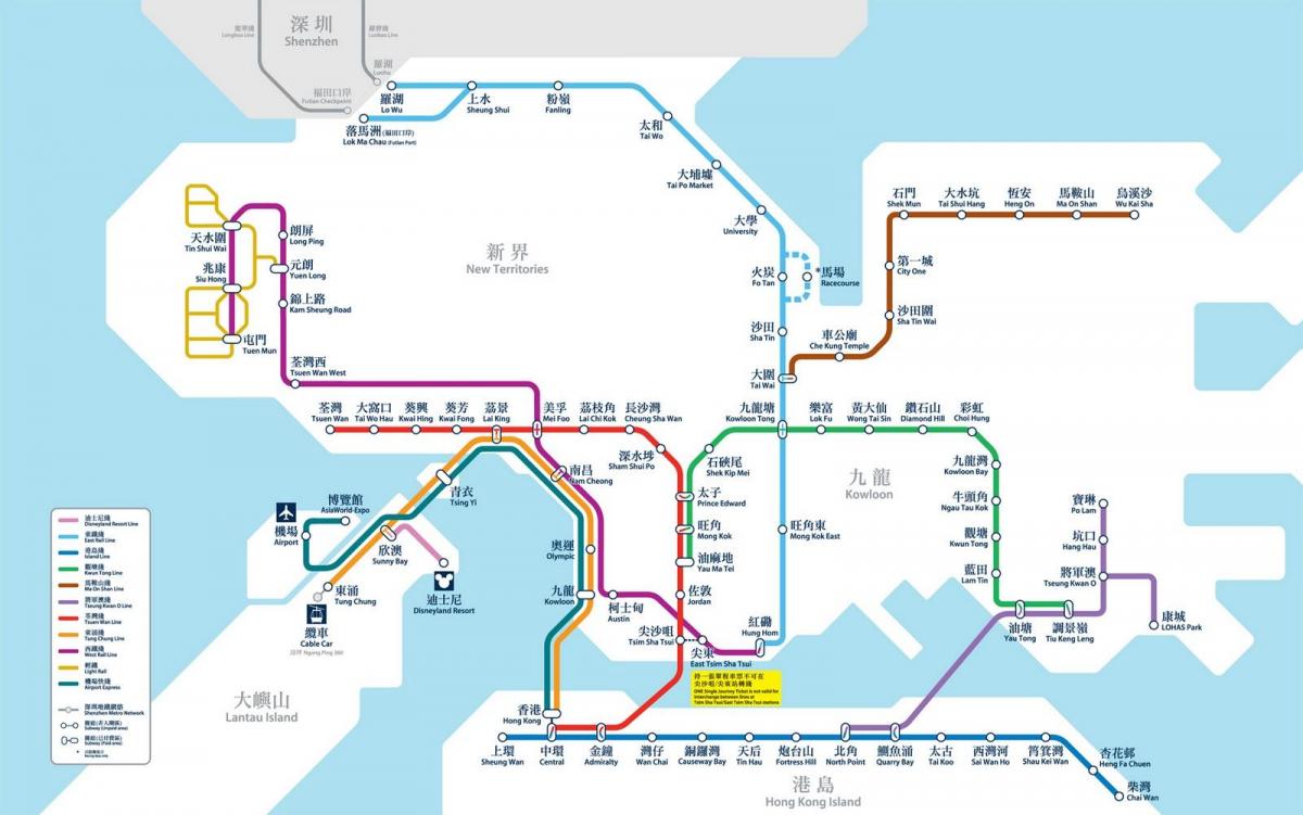香港是火车的地图