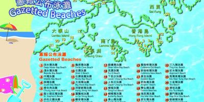 地图香港海滩