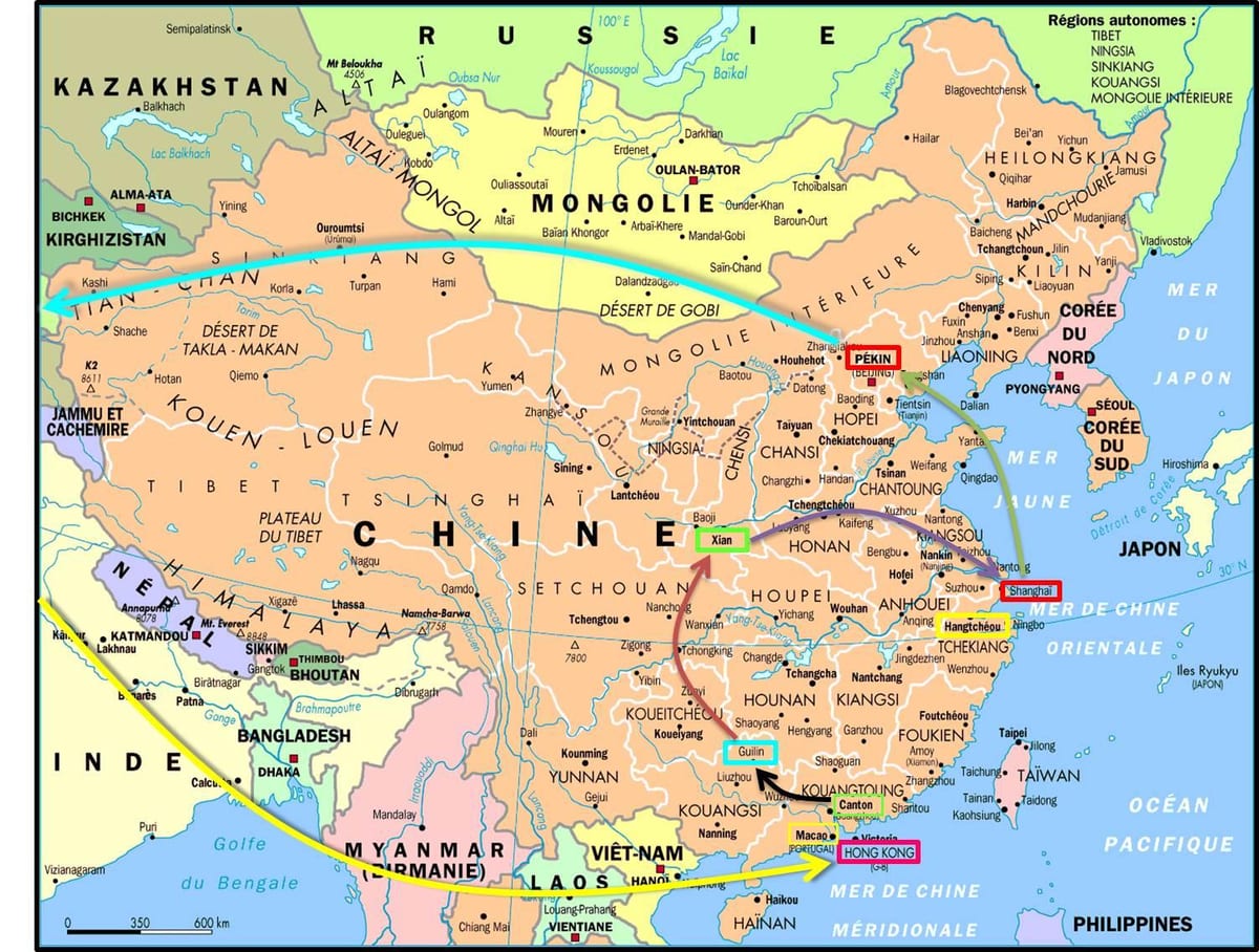 上海为香港的地图