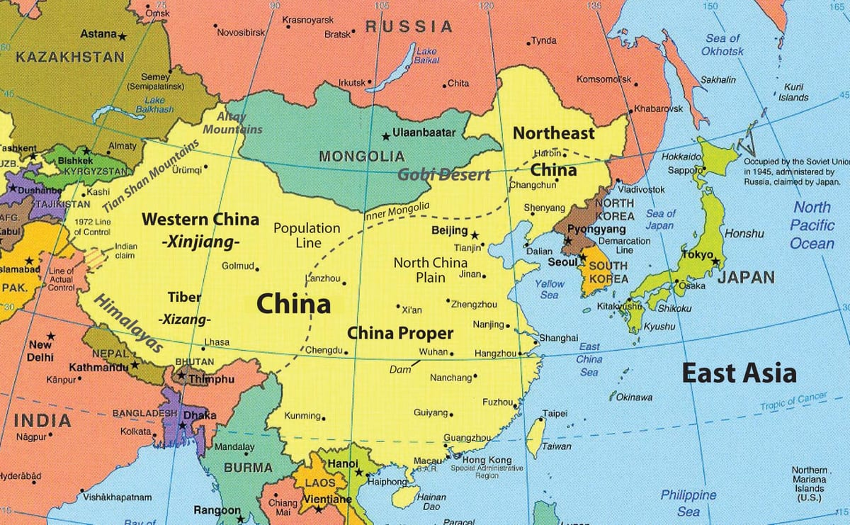 地图上的香港和周边地区