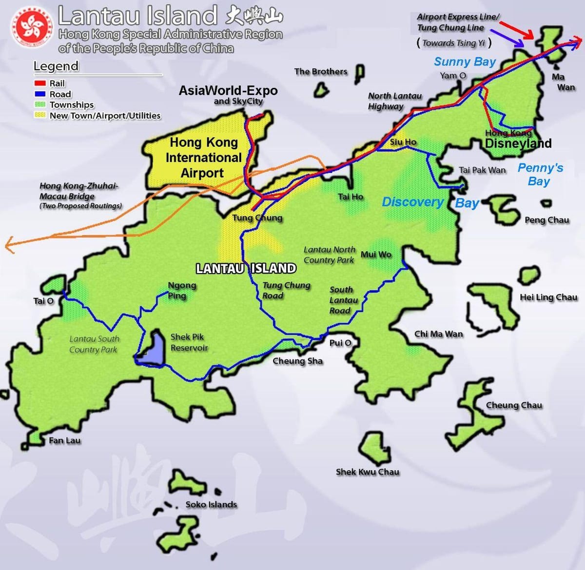 香港岛的旅游地图