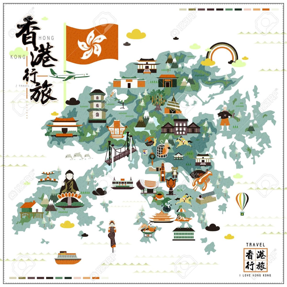 香港旅游景点地图