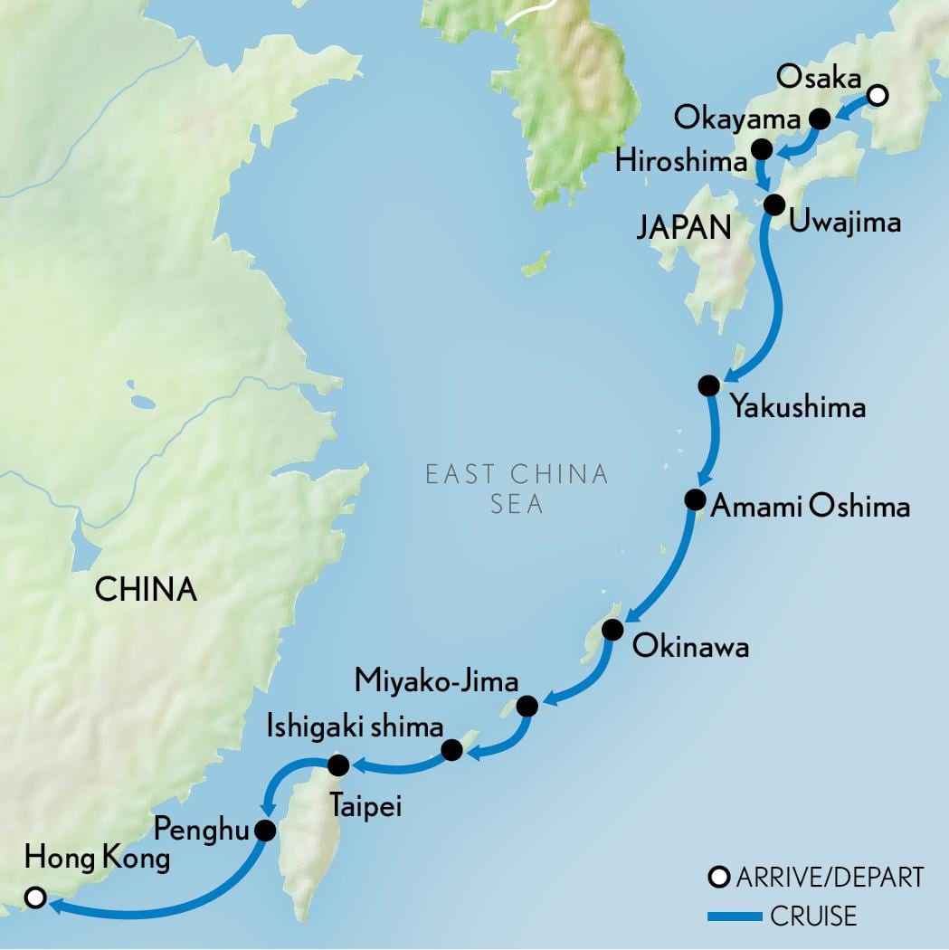 地图上的香港和日本
