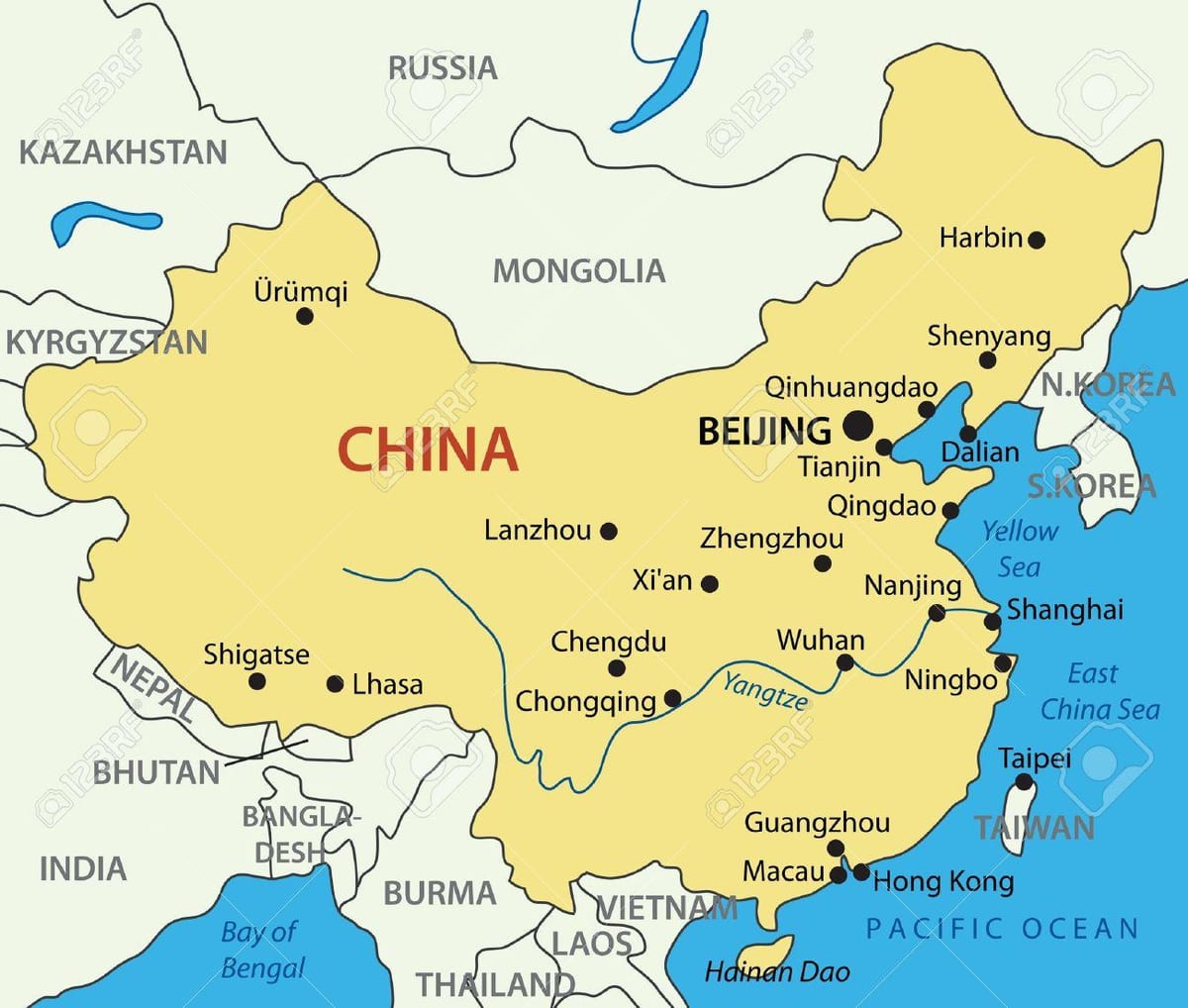地图的台湾和香港