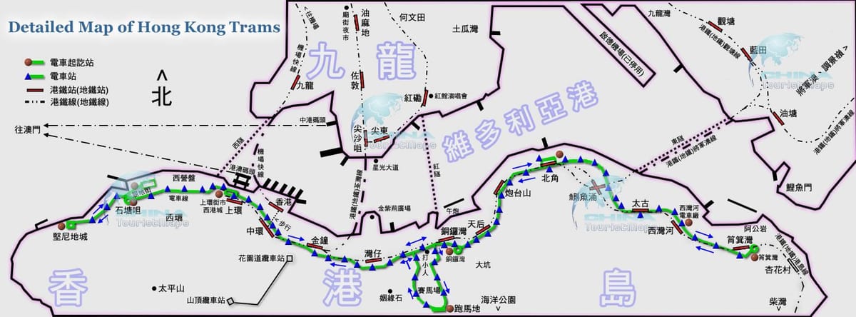 电车香港的地图