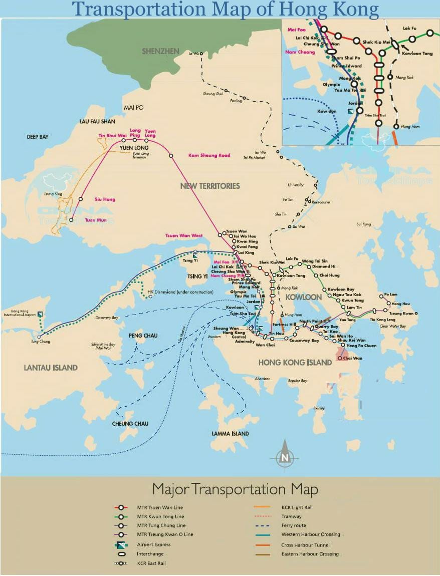 香港轮渡路线图