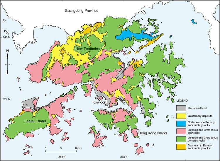 地质图的香港