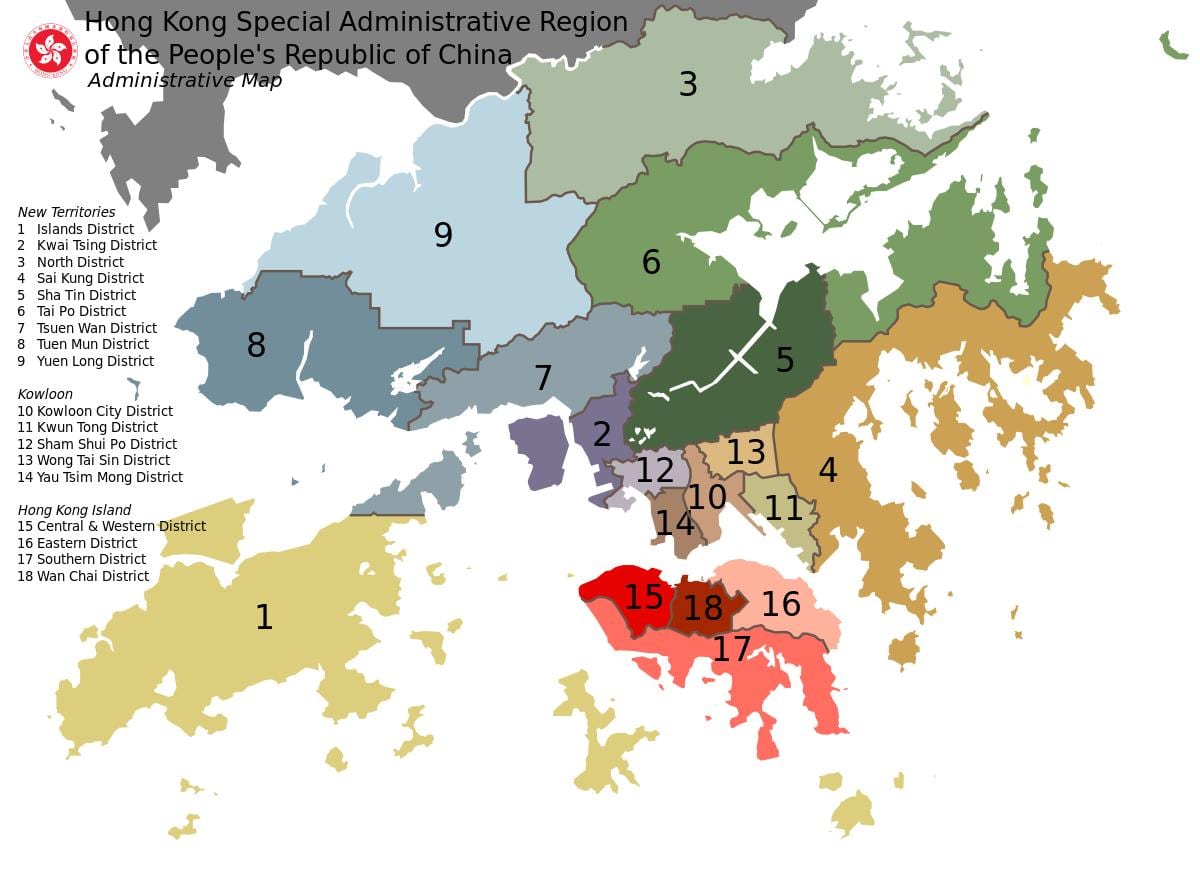 地图香港的街区