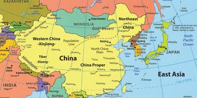 地图上的香港和周边地区