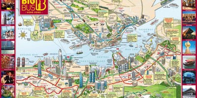 香港的大巴士旅游地图