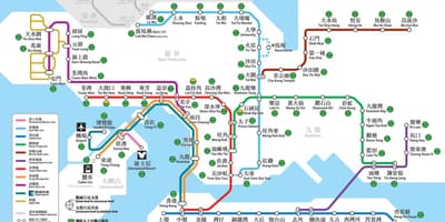 香港途中看地图