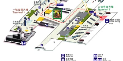 地图上的香港机场