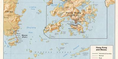 地图上的香港和澳门
